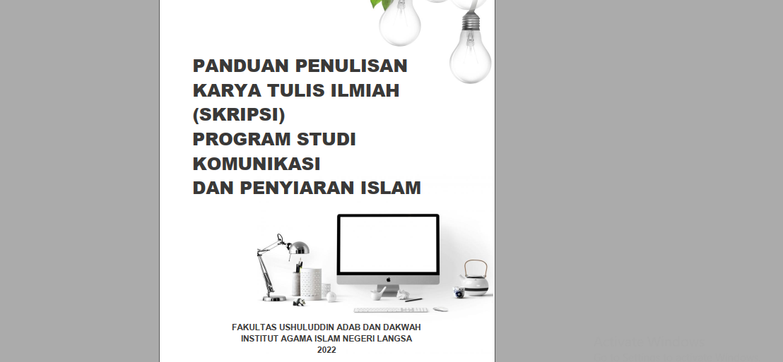 Panduan Penulisan Karya Ilmiah Skripsi Program Studi Komunikasi dan Penyiaran Islam 2022