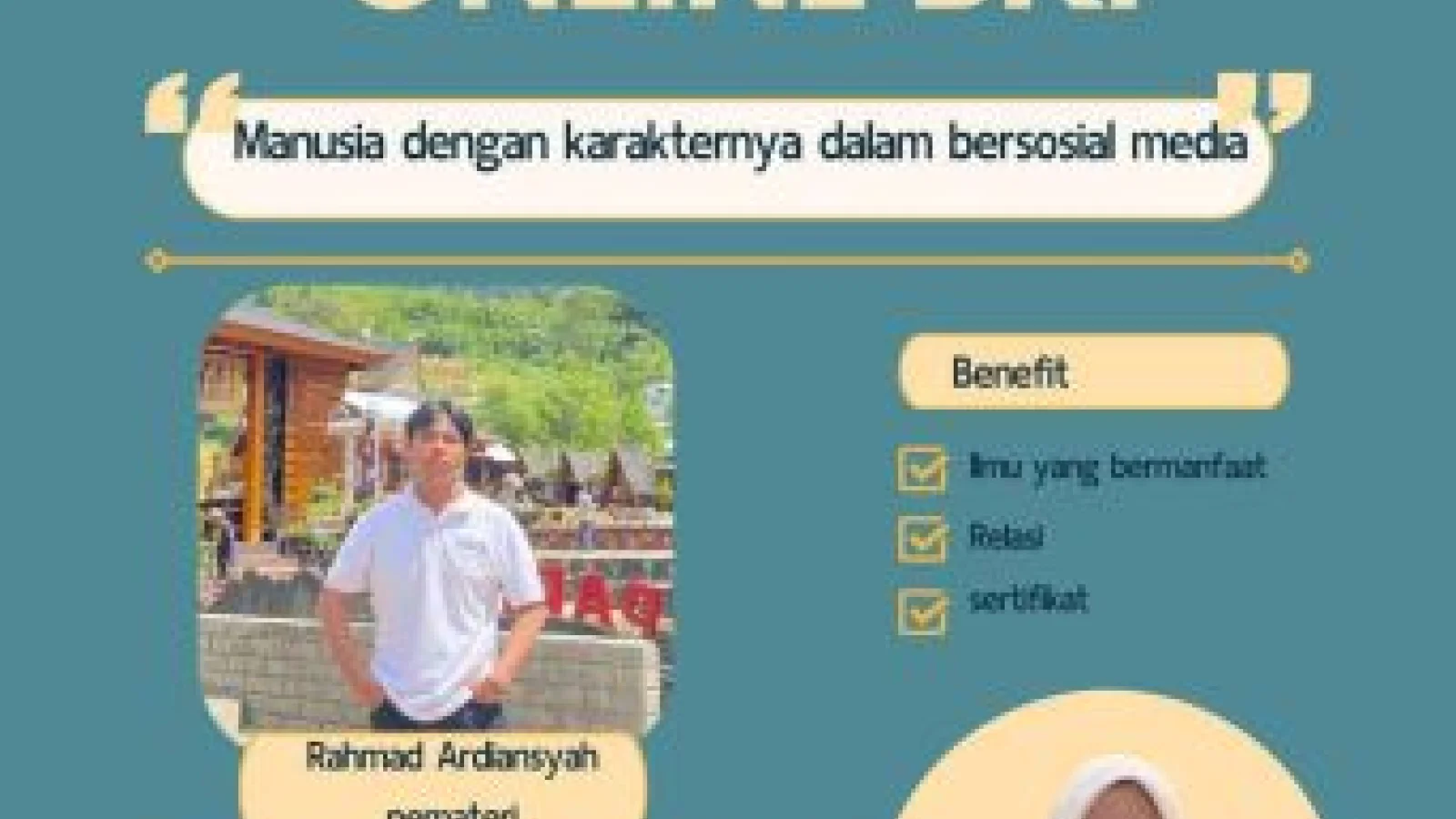SEMINAR ONLINE MANUSIA DENGAN KARAKTERNYA DALAM BERSOSIAL MEDIA