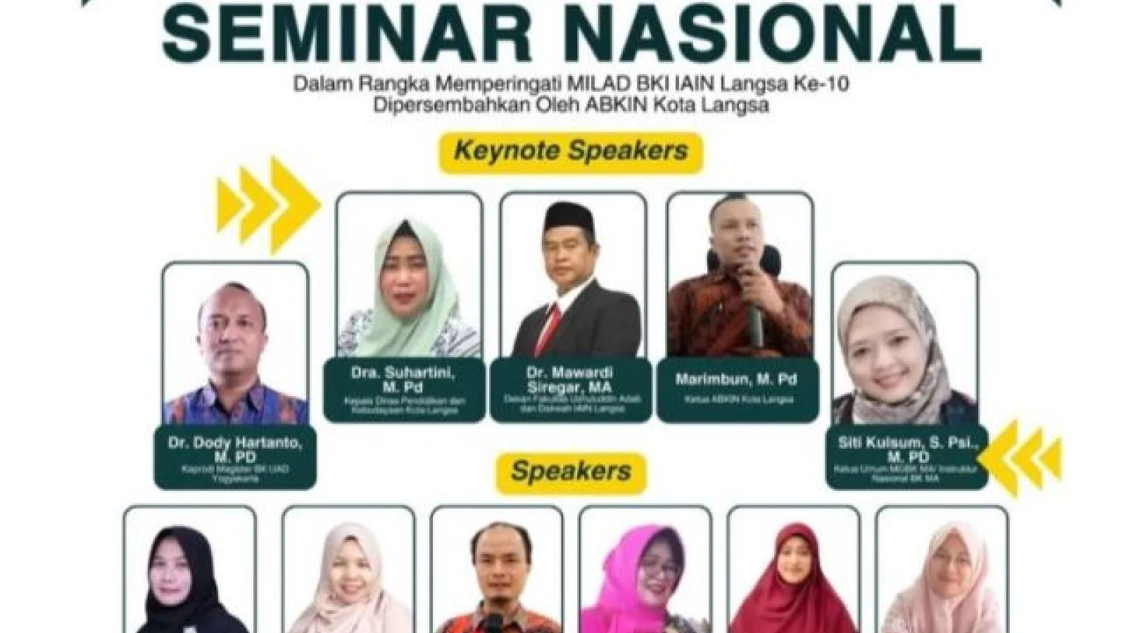 Seminar Nasional Implementasi Bimbingan dan Konseling pada Kurikulum Merdeka Digelar Secara Daring dalam Rangka Milad BKI FUAD IAIN Langsa