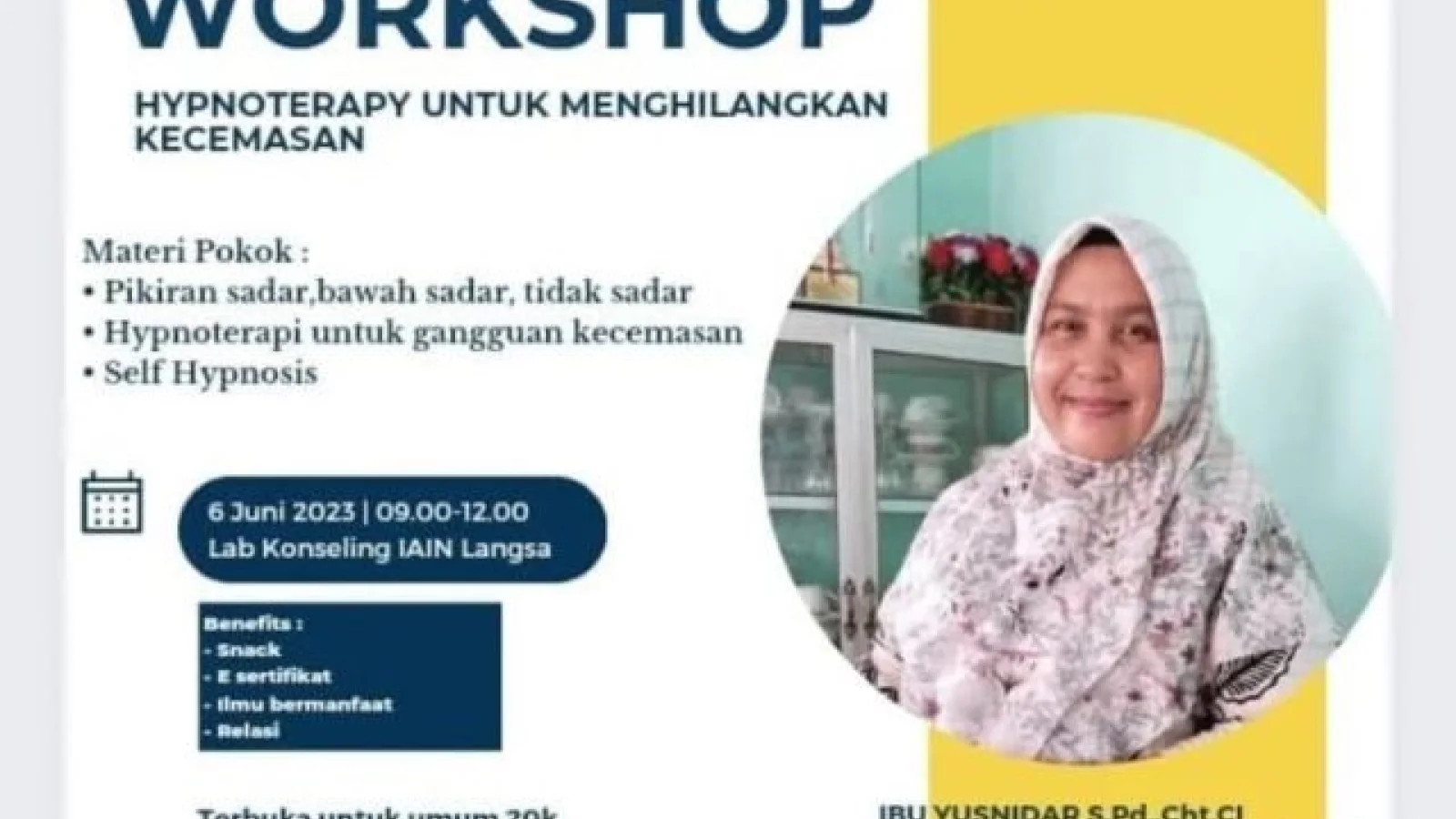 Pelatihan Hypnotherapy untuk Mengatasi Kecemasan Digelar di IAIN Langsa