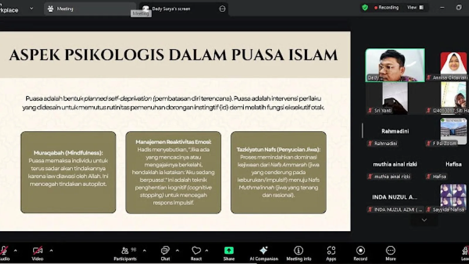 Kuliah Umum Kolaborasi Bersama UIN Ar-Raniry Banda Aceh, Prodi Psikologi Islam IAIN Langsa Bedah Psikologi Puasa