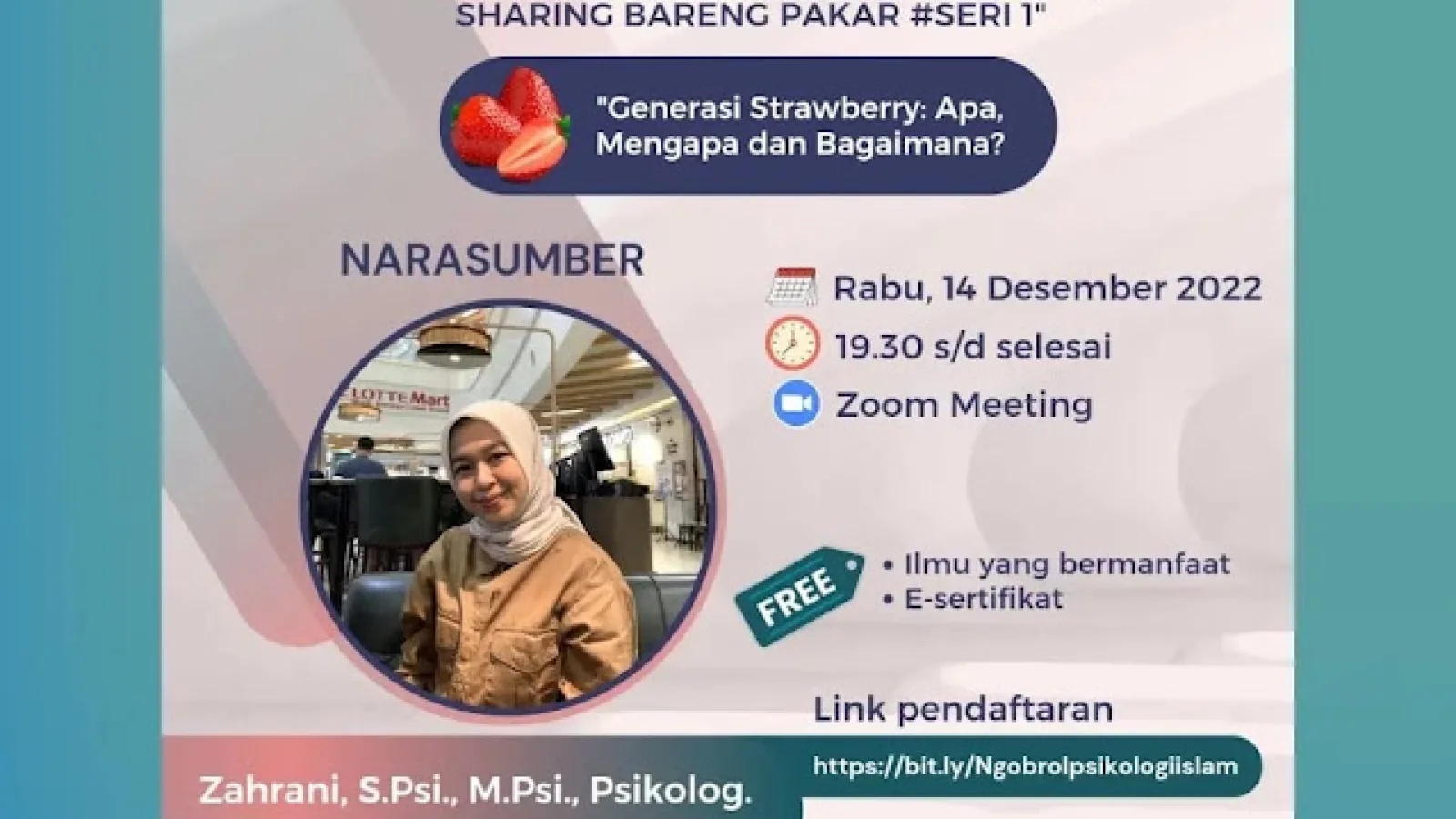 Himpunan Jurusan Psikologi Islam Mengadakan Kegiatan Ngopi Sanger "Ngobrolin Psikologi, Sharing bareng Pakar: Seri 1"