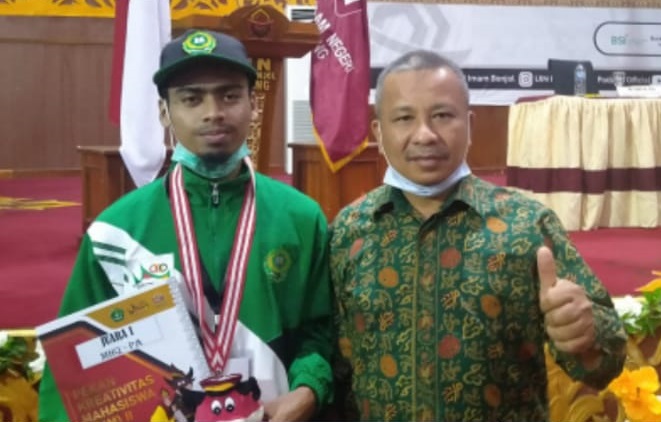 Mahasiswa IAT Perwakilan IAIN Langsa pada ajang Pekan Kreatifitas Mahasiswa II Se-Sumatera Sumbang Medali Emas