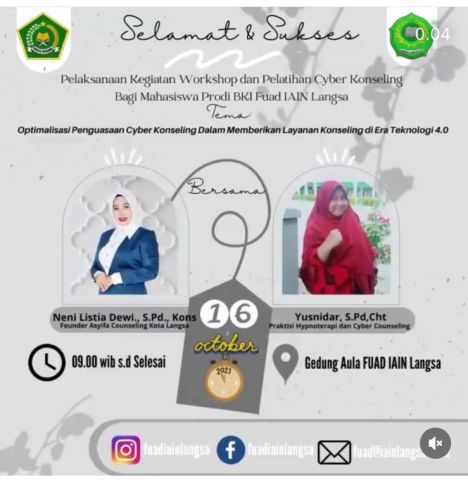 BKI FUAD IAIN Langsa Gelar Workshop Cyber Konseling untuk Hadapi Era Teknologi 4.0