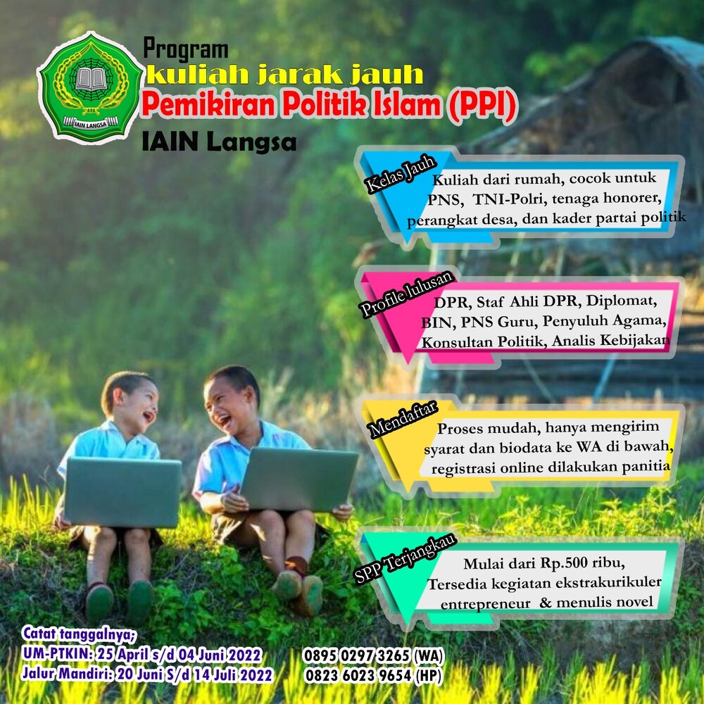 Program Sarjana Jalur Pendidikan Jarak Jauh Prodi Pemikiran Politik Islam PPI IAIN Langsa