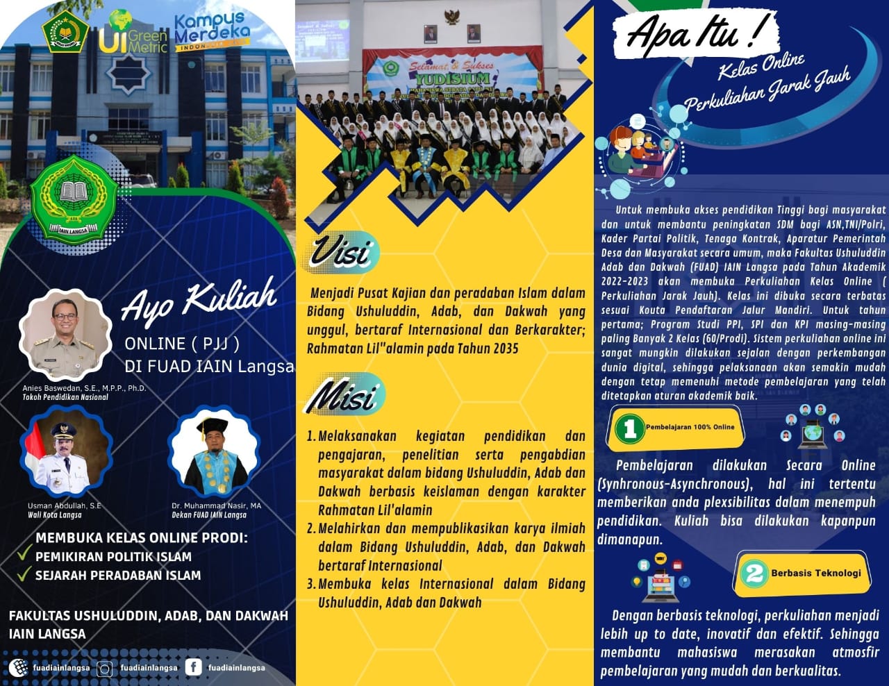 Pendaftaran Calon Mahasiswa Baru Program Studi Sejarah Peradaban Islam dan Pemikiran Politik Islam Program Khusus Pendidikan Jarak Jauh FUAD IAIN Langsa 2022/2023