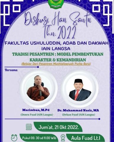 Webinar Tradisi Pesantren: Model Pembentukan Karakter dan Kemandirian Rayakan Hari Santri 2022