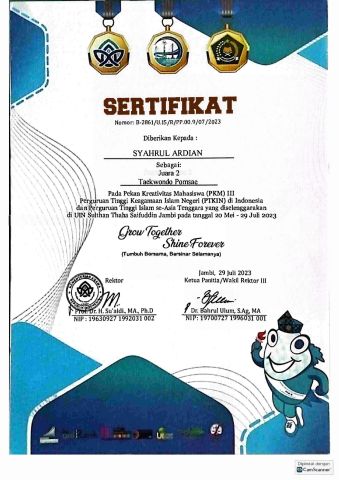 Mahasiswa IAT IAIN Langsa Raih Juara 2 Taekwondo Pomsae Se-Asia Tenggara