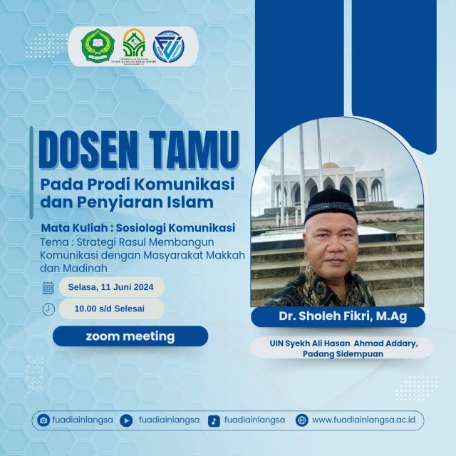 KPI Fuad IAIN Langsa Adakan Dosen Tamu Bahas Strategi Rasul dalam Komunikasi