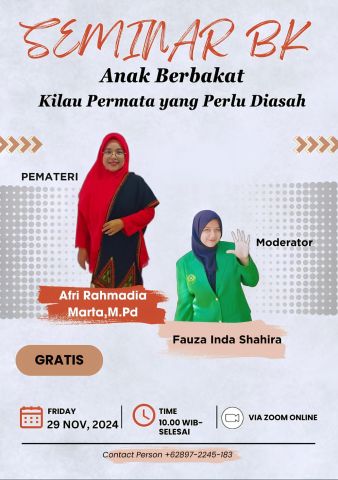 Mahasiswa BKI IAIN Langsa Sukses Gelar Seminar Online: Anak Berbakat, Kilau Permata yang Perlu Diasah