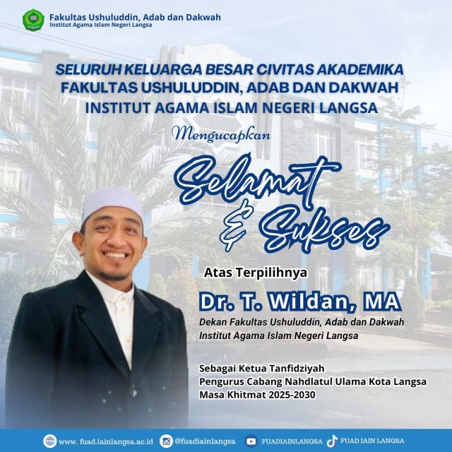 Dekan FUAD IAIN Langsa Terpilih sebagai Ketua NU Cabang Langsa